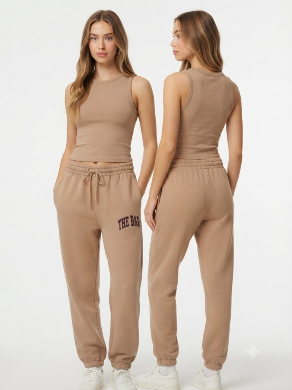 THE BAR Sweatpants Women’s Size M Brown Joggers 100% Cotton Made in USA